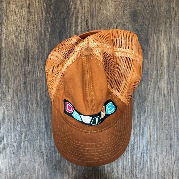Vintage Dakine Embroidered Made in USA Trucker Hat Orange Snapback OSFM - Picture 2 of 9